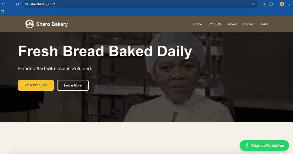 Sharo Bakery Desktop View